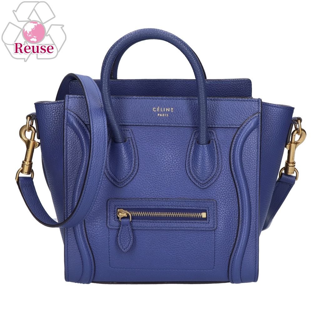 【リユース品】 セリーヌ CELINE バッグ 2WAYバッグ ラゲージナノショッパー ブルー 【お取り寄せ】