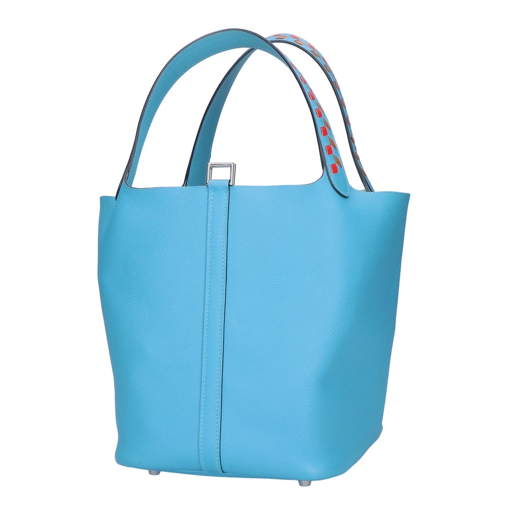 【リユース品】 エルメス HERMES バッグ ハンドバッグ ピコタンロックMM　トレサージュ ブルーノール/シルバー金具 【お取り寄せ】