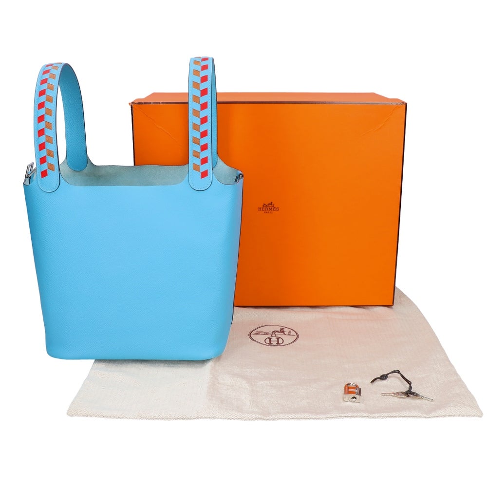 【リユース品】 エルメス HERMES バッグ ハンドバッグ ピコタンロックMM　トレサージュ ブルーノール/シルバー金具 【お取り寄せ】