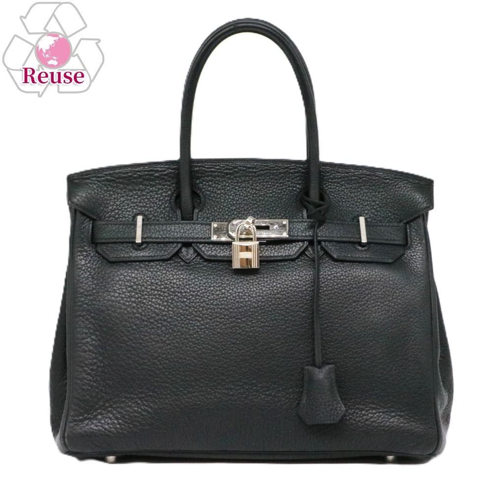 【リユース品】 エルメス HERMES バッグ ハンドバッグ バーキン30 ブラック/シルバー金具 【お取り寄せ】