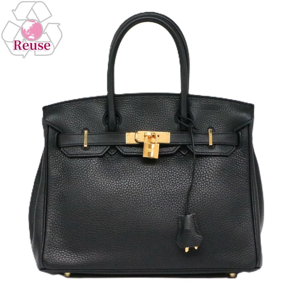 【リユース品】 エルメス HERMES バッグ ハンドバッグ バーキン30 ブラック/ゴールド金具 【お取り寄せ】
