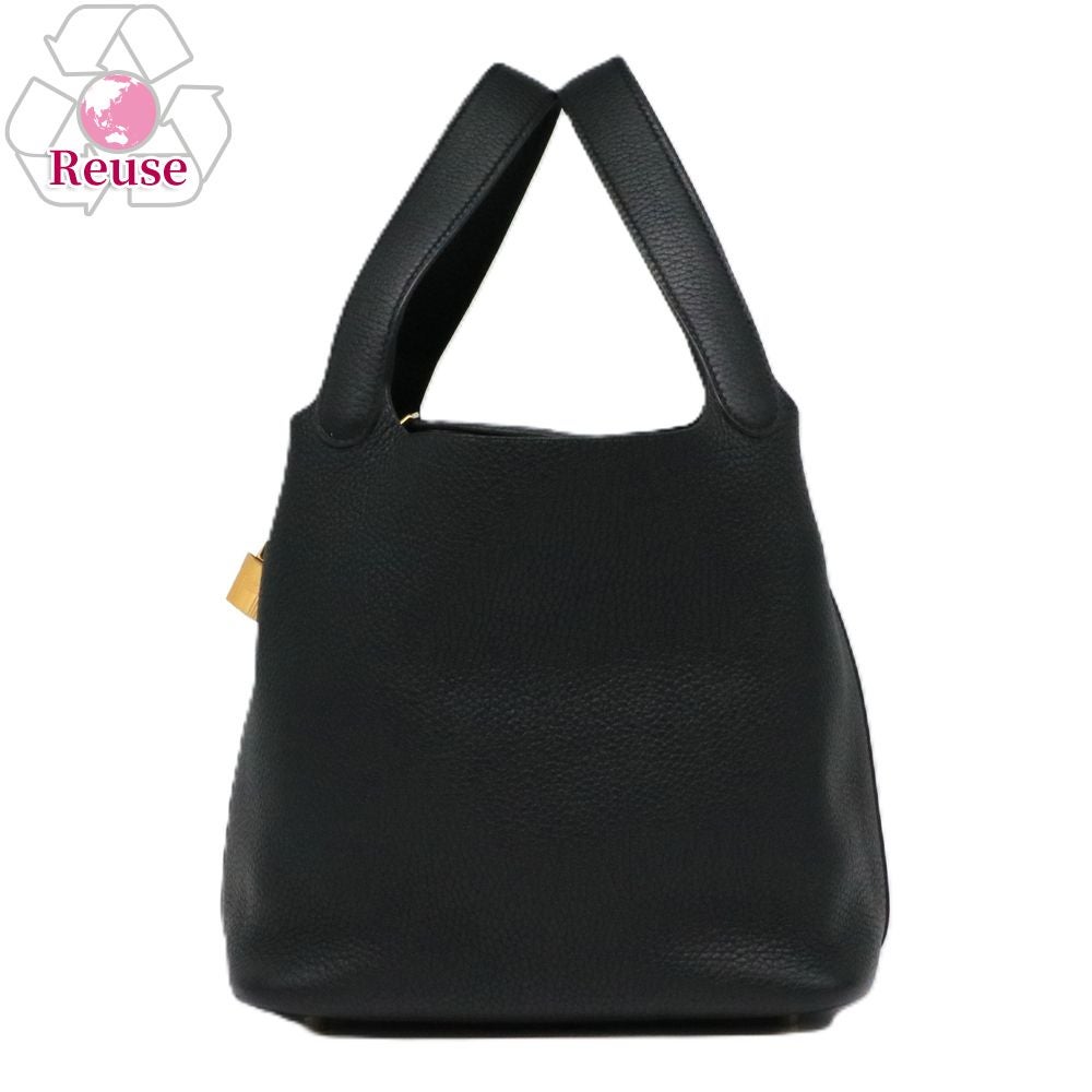 【リユース品】 エルメス HERMES バッグ ハンドバッグ ピコタンロックMM ブラック/ゴールド金具 【お取り寄せ】
