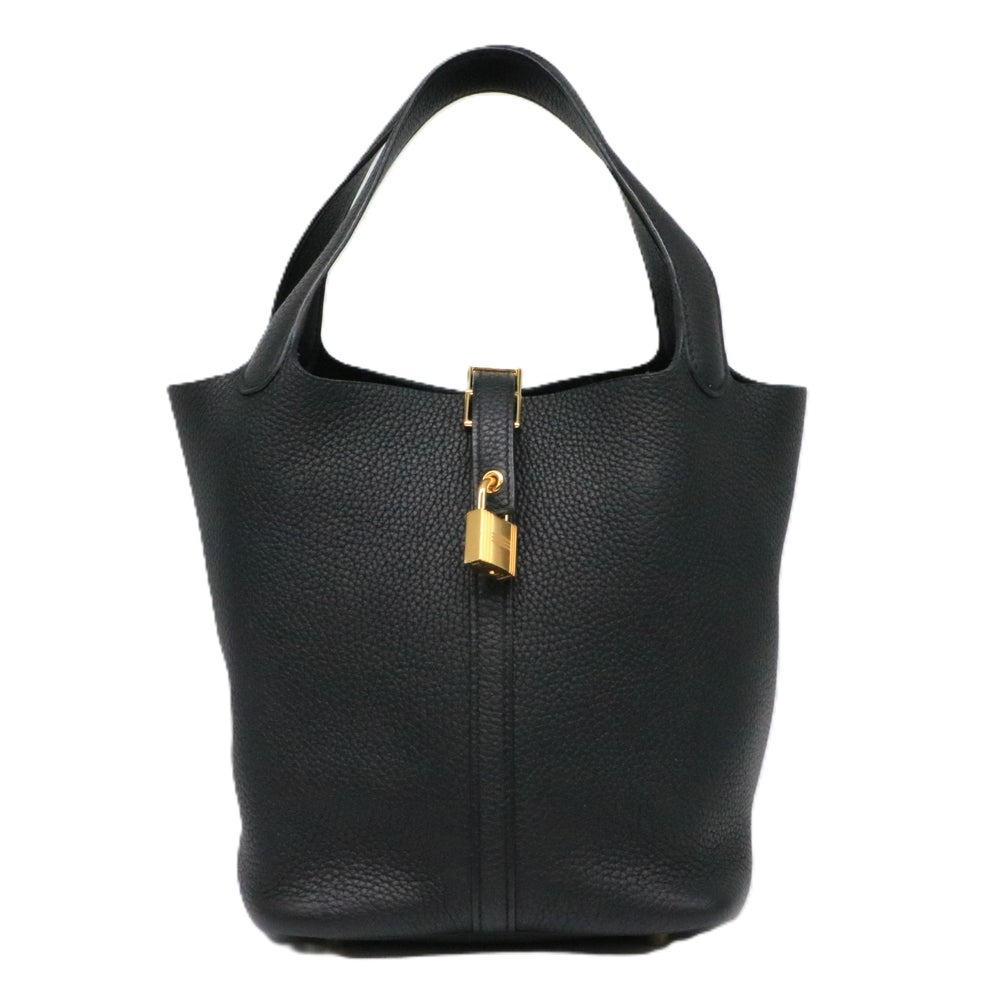 【リユース品】 エルメス HERMES バッグ ハンドバッグ ピコタンロックMM ブラック/ゴールド金具 【お取り寄せ】