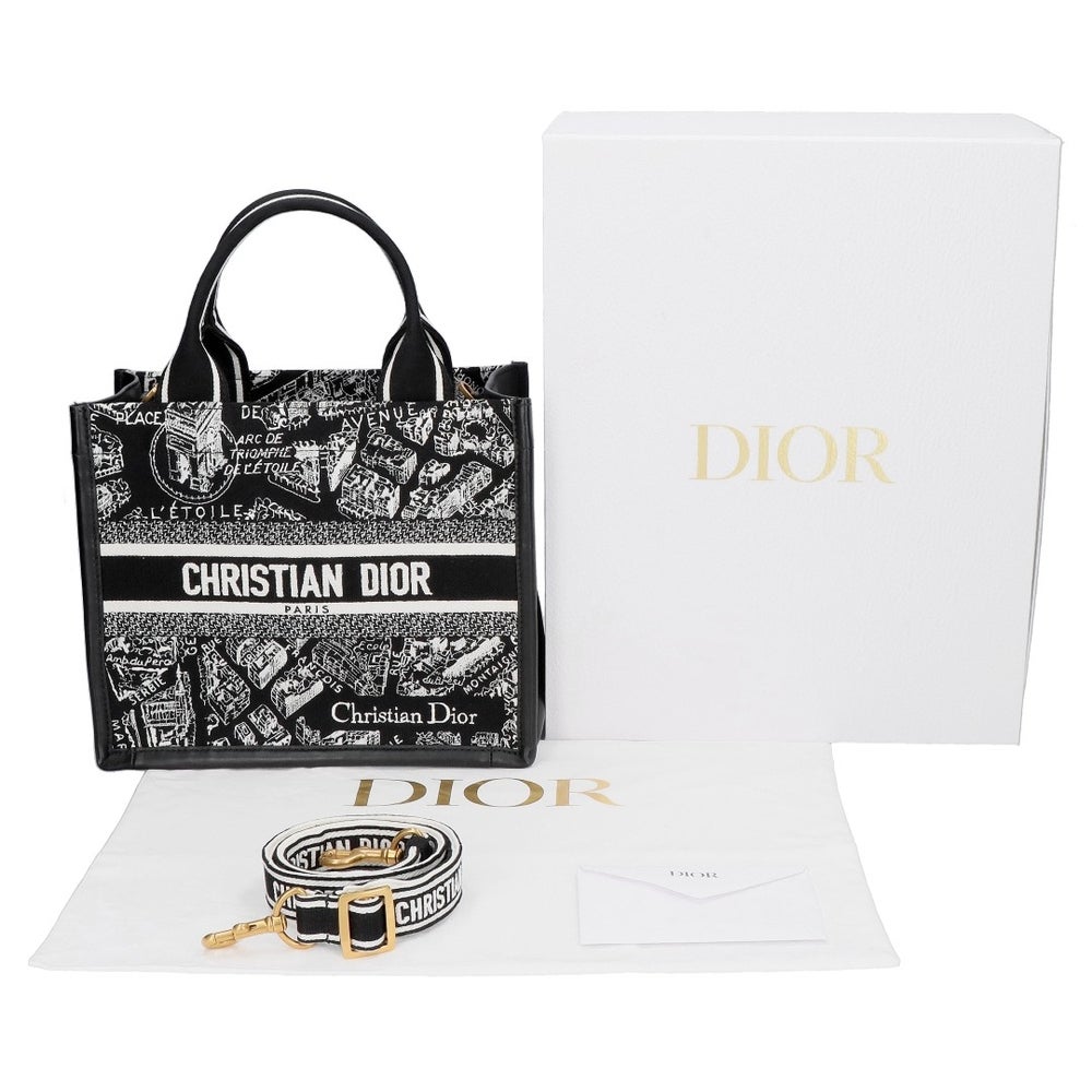 【リユース品】 ディオール DIOR バッグ トートバッグ ブックトートスモール ブラック/ホワイト 【お取り寄せ】