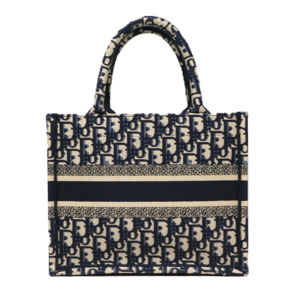 【リユース品】 ディオール DIOR バッグ トートバッグ ブックトートスモール ネイビー/ベージュ 【お取り寄せ】