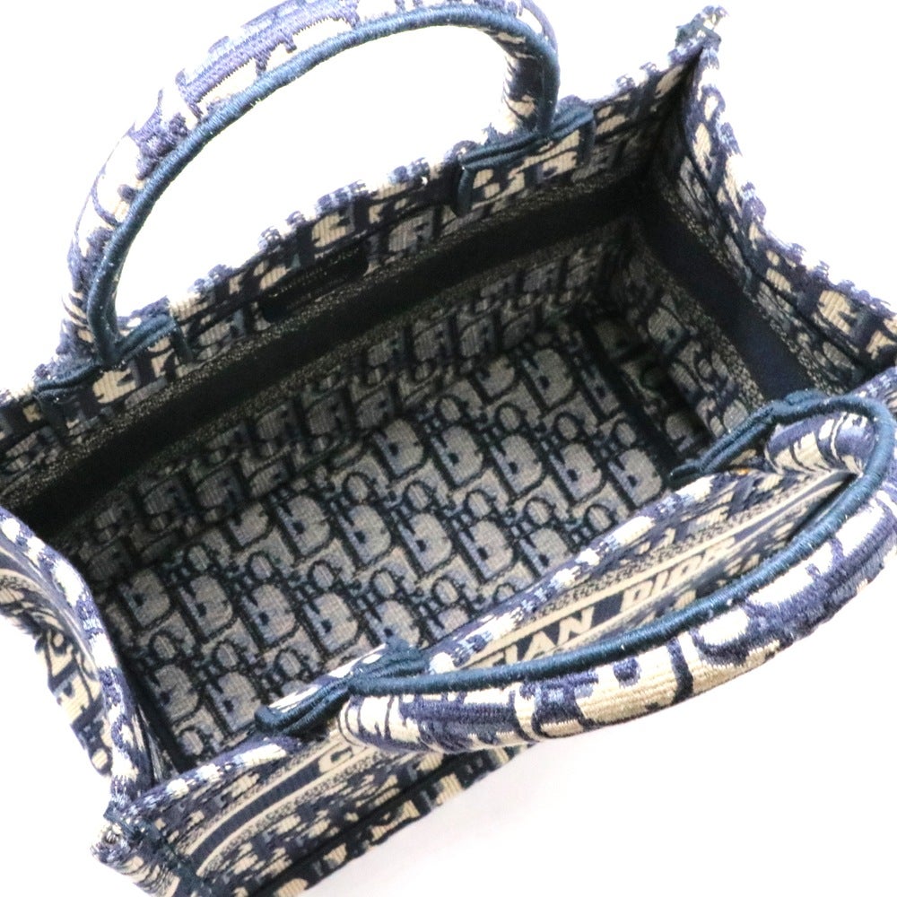 【リユース品】 ディオール DIOR バッグ トートバッグ ブックトートスモール ネイビー/ベージュ 【お取り寄せ】