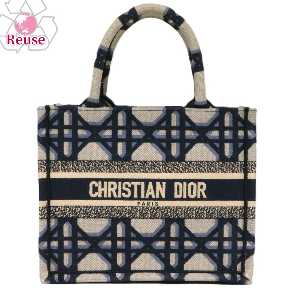【リユース品】 ディオール DIOR バッグ トートバッグ ブックトートスモール ネイビー/ベージュ 【お取り寄せ】