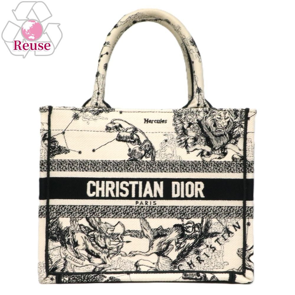 【リユース品】 ディオール DIOR バッグ トートバッグ ブックトートスモール ホワイト/ブラック 【お取り寄せ】
