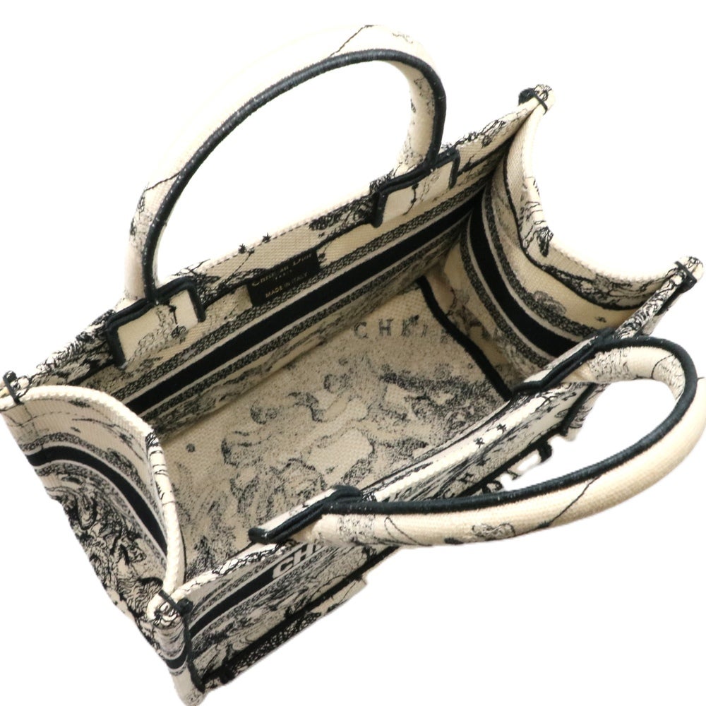 【リユース品】 ディオール DIOR バッグ トートバッグ ブックトートスモール ホワイト/ブラック 【お取り寄せ】