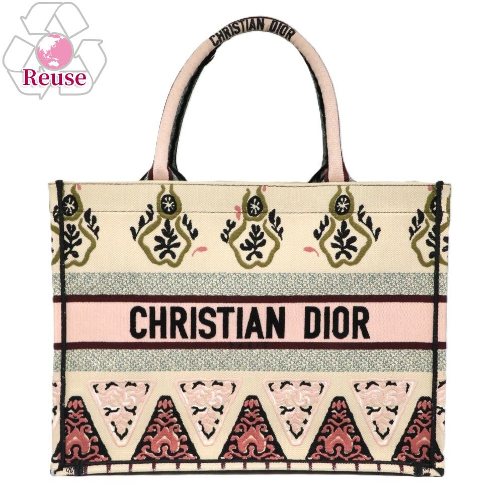 【リユース品】 ディオール DIOR バッグ トートバッグ ブックトート　ミディアム ベージュ系 【お取り寄せ】