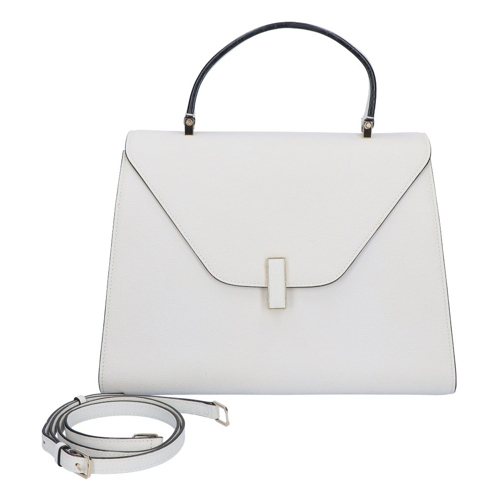 【リユース品】 ヴァレクストラ Valextra バッグ 2WAYバッグ ラージ イジイデ ライトグレー 【お取り寄せ】