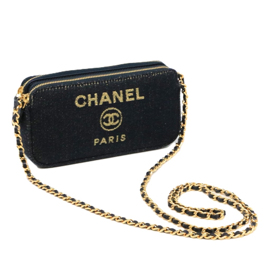 【リユース品】 シャネル CHANEL バッグ ショルダーバッグ ドーヴィル チェーンウォレット A81978 ネイビー/ゴールド金具 【お取り寄せ】
