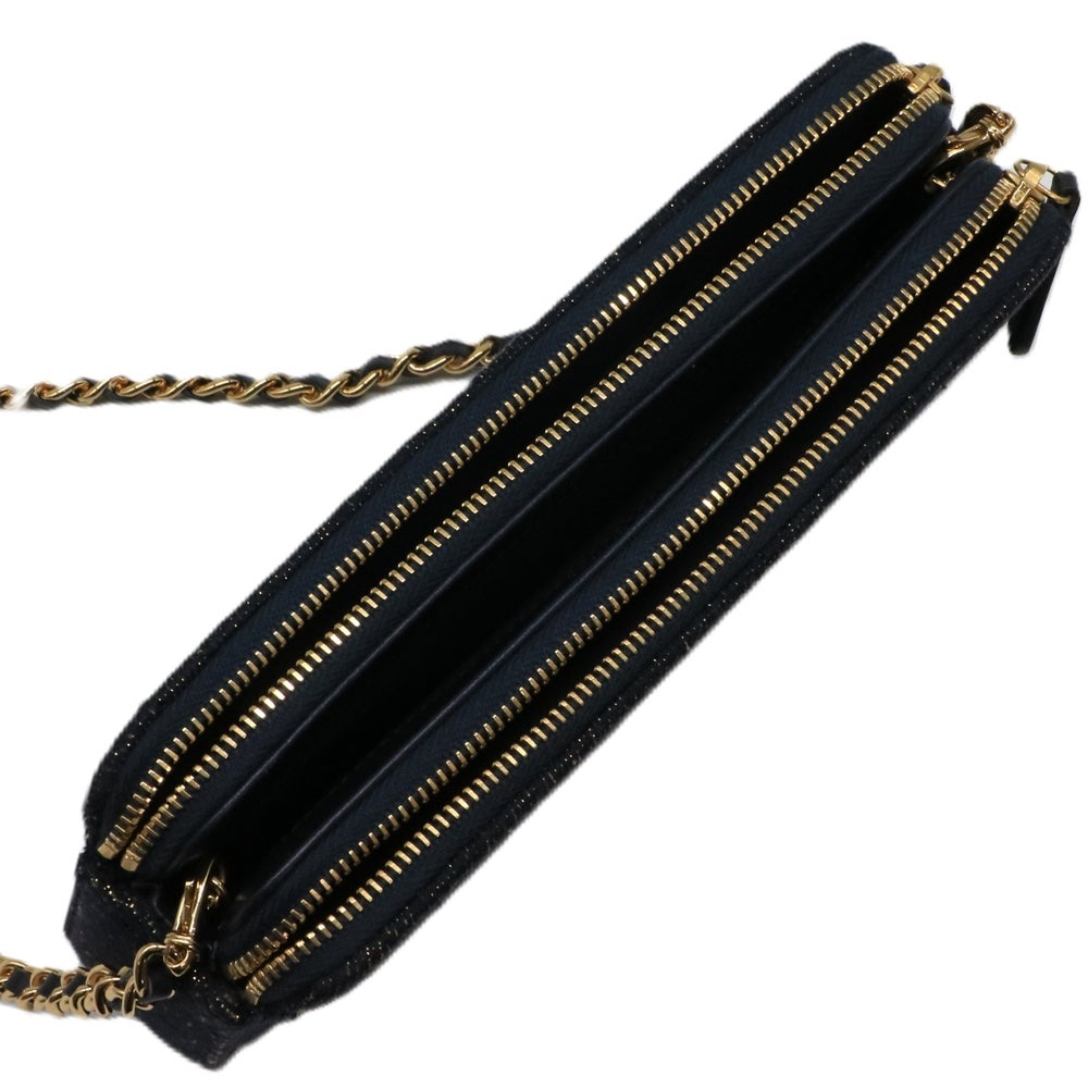 【リユース品】 シャネル CHANEL バッグ ショルダーバッグ ドーヴィル チェーンウォレット A81978 ネイビー/ゴールド金具 【お取り寄せ】
