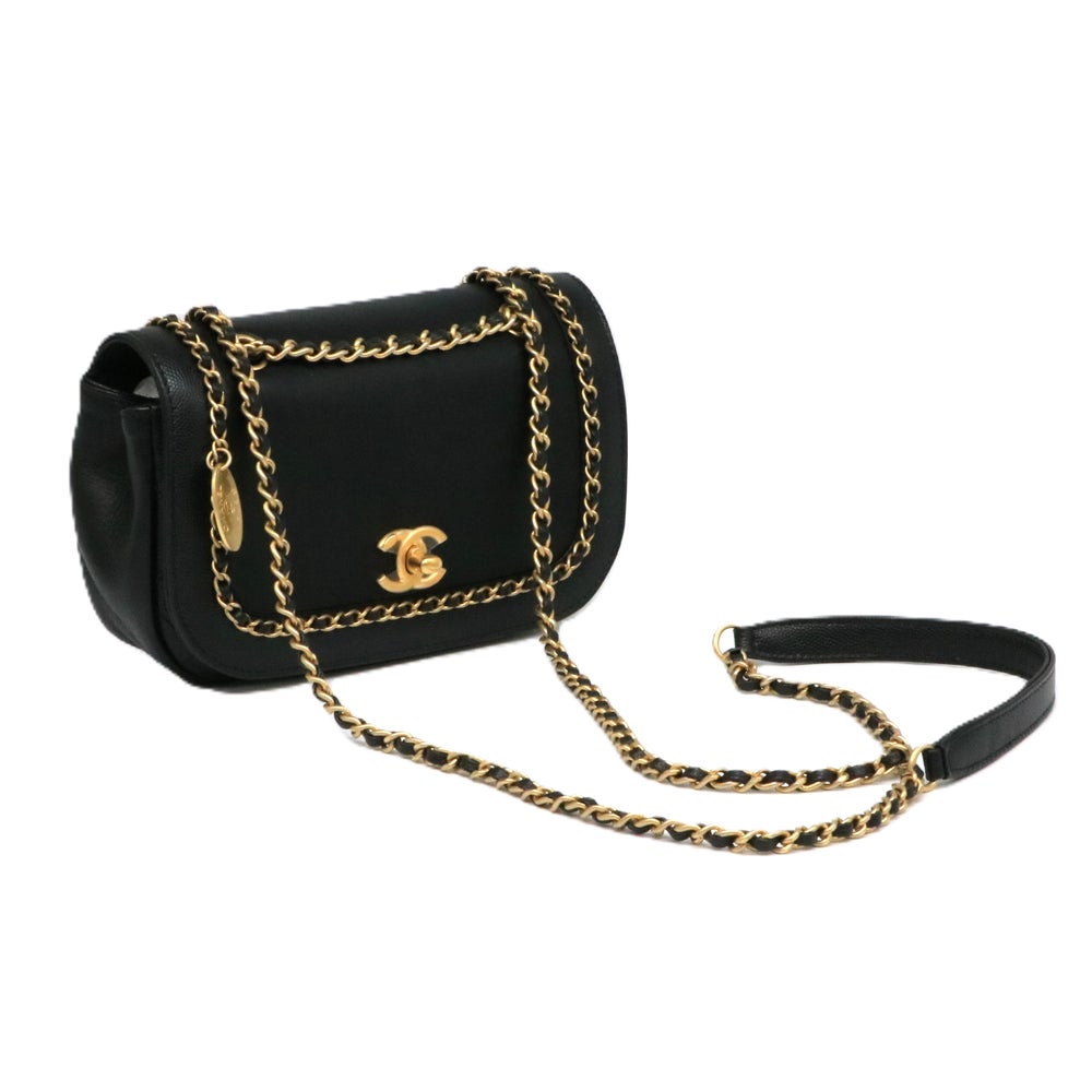 【リユース品】 シャネル CHANEL バッグ ショルダーバッグ チェーンアラウンド フラップバッグ AS0371 ブラック/ゴールド金具 【お取り寄せ】