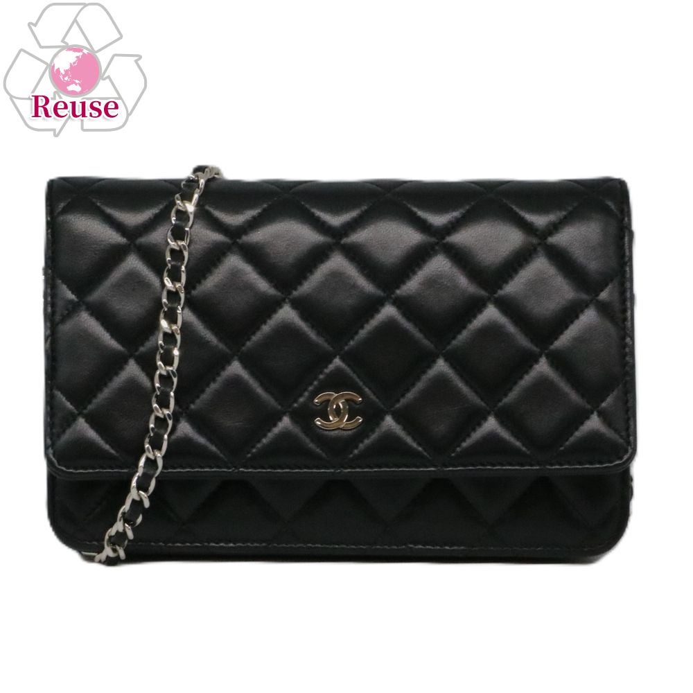 【リユース品】 シャネル CHANEL バッグ ショルダーウォレット チェーンウォレット A33814 ブラック/シルバー金具 【お取り寄せ】