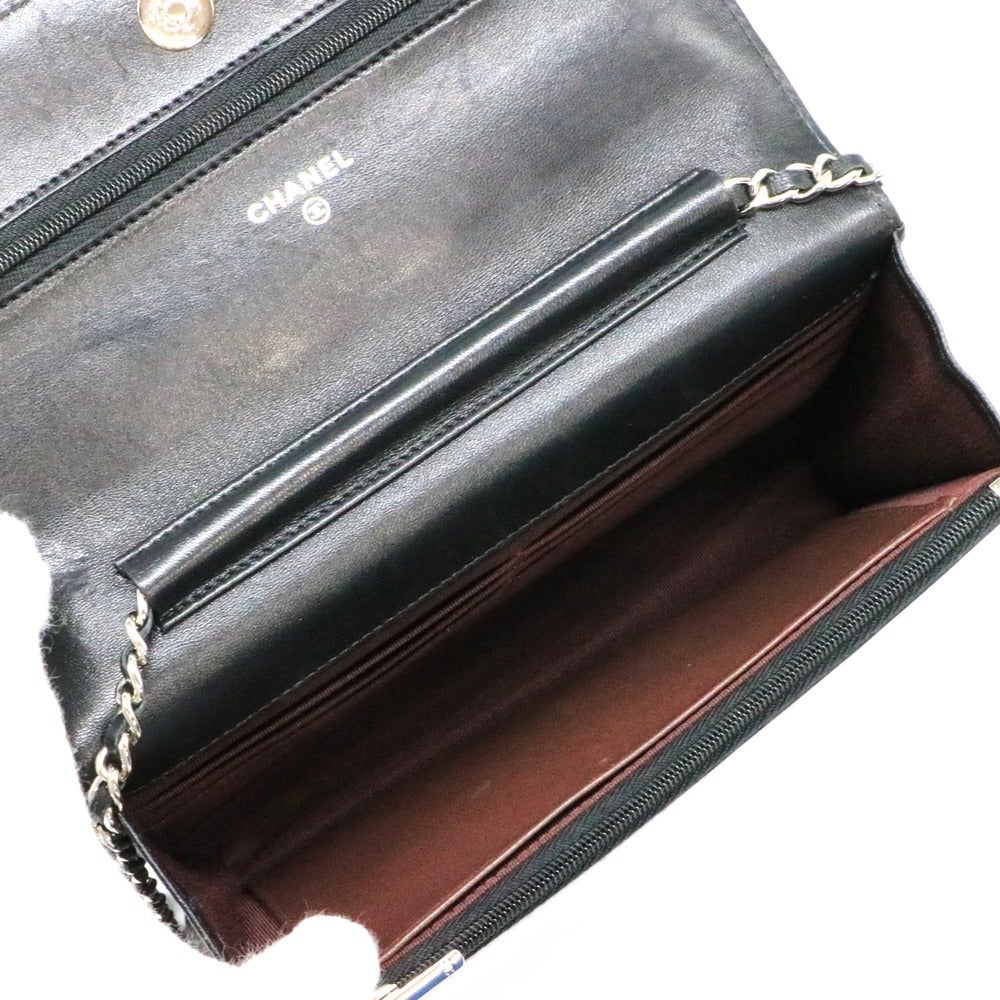 【リユース品】 シャネル CHANEL バッグ ショルダーウォレット チェーンウォレット A33814 ブラック/シルバー金具 【お取り寄せ】