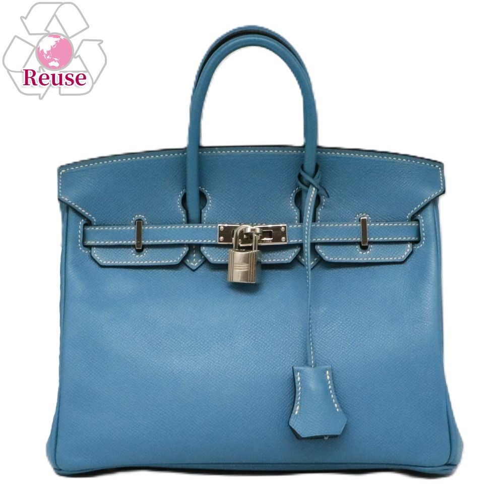 【リユース品】 エルメス HERMES バッグ ハンドバッグ バーキン25 ブルージーン/シルバー金具 【お取り寄せ】