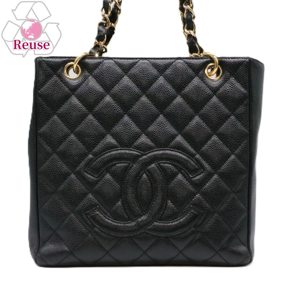 【リユース品】 シャネル CHANEL バッグ トートバッグ PSTチェーントートバッグ ブラック/ゴールド金具 【お取り寄せ】