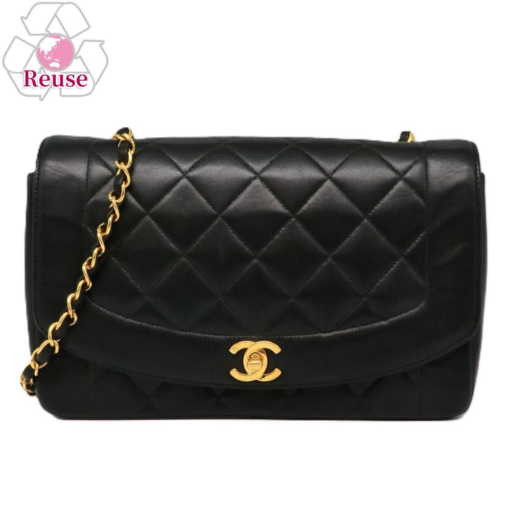 【リユース品】 シャネル CHANEL バッグ ショルダーバッグ ダイアナ チェーンショルダーバッグ A01164 ブラック/ゴールド金具 【お取り寄せ】