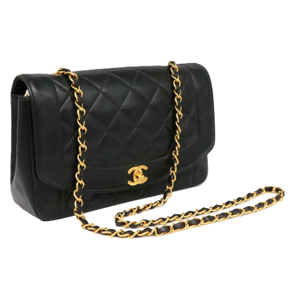 【リユース品】 シャネル CHANEL バッグ ショルダーバッグ ダイアナ チェーンショルダーバッグ A01164 ブラック/ゴールド金具 【お取り寄せ】