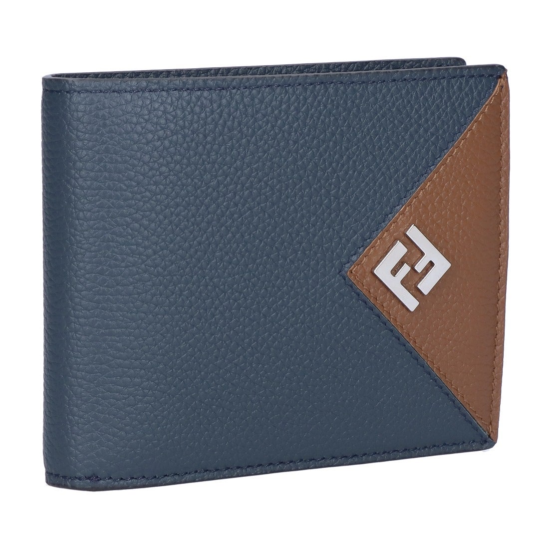 FENDI 二つ折り財布 ブルー フェンディ FENDI メンズ 折財布 二つ折り財布 小銭入れ付き