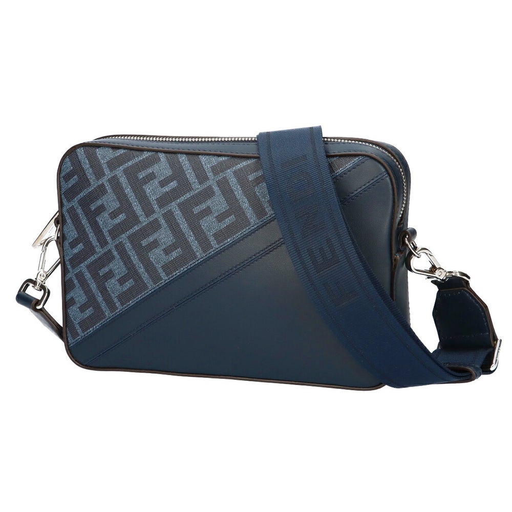 フェンディ FENDI ショルダーバッグ クロスボディ CAMERA CASE 7M0286 ASIC F1O97 LEATHER DENIM B MEDIUM 【お取り寄せ】
