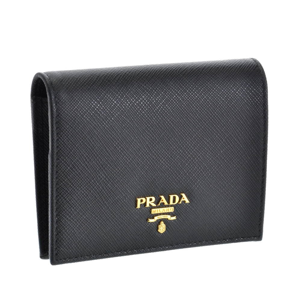 プラダ PRADA 財布 折財布 1MV204 QWA F0002 【SAFFIANO METAL】 NERO 【お取り寄せ】