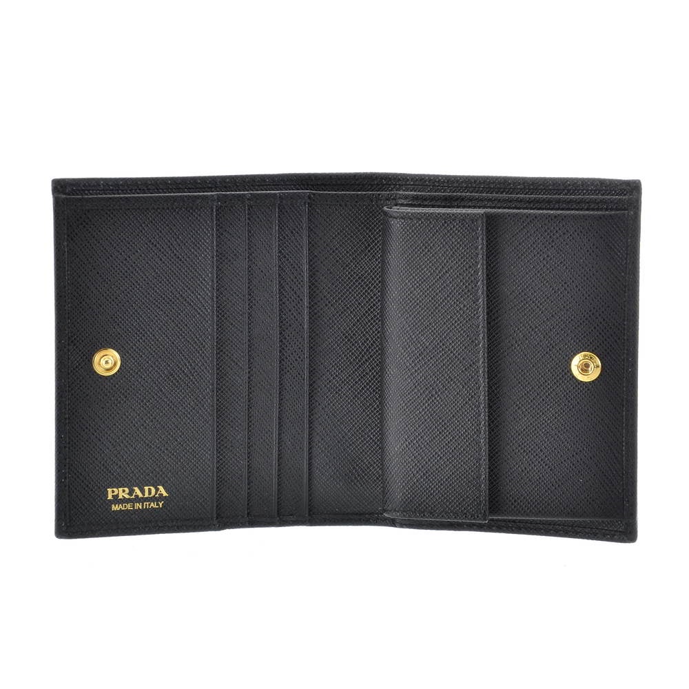 プラダ PRADA 財布 折財布 1MV204 QWA F0002 【SAFFIANO METAL】 NERO 【お取り寄せ】