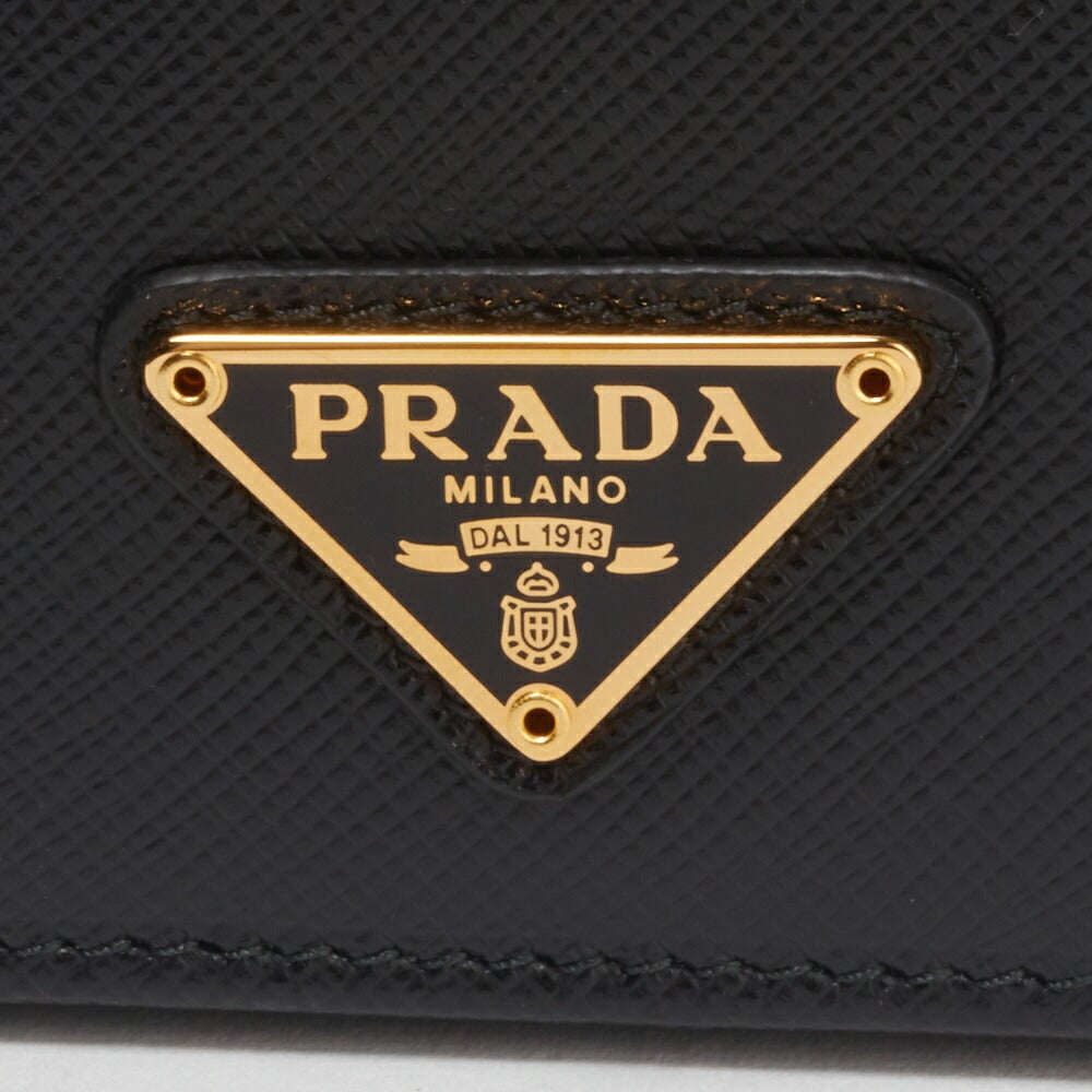 プラダ PRADA 財布 折財布 【サフィアーノトライアングル：SAFFIANO TRIANG】 1MV204 QHH ブラック（F0002/NERO） 【お取り寄せ】