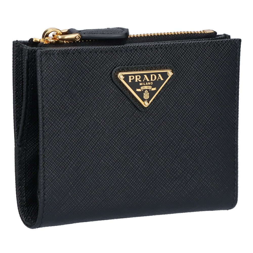プラダ PRADA 折財布 二つ折り財布 SAFFIANO TRAIANGOLO サフィアーノトライアングル 1ML050 QHH 0002 NERO 【お取り寄せ】