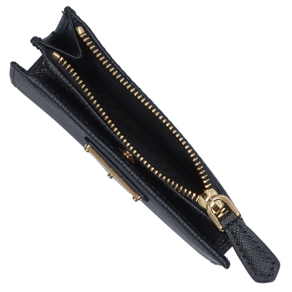 プラダ PRADA 折財布 二つ折り財布 SAFFIANO TRAIANGOLO サフィアーノトライアングル 1ML050 QHH 0002 NERO 【お取り寄せ】
