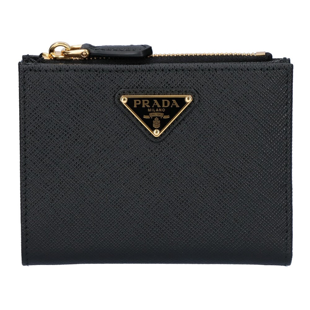 プラダ PRADA 折財布 二つ折り財布 SAFFIANO TRAIANGOLO サフィアーノトライアングル 1ML050 QHH 0002 NERO 【お取り寄せ】