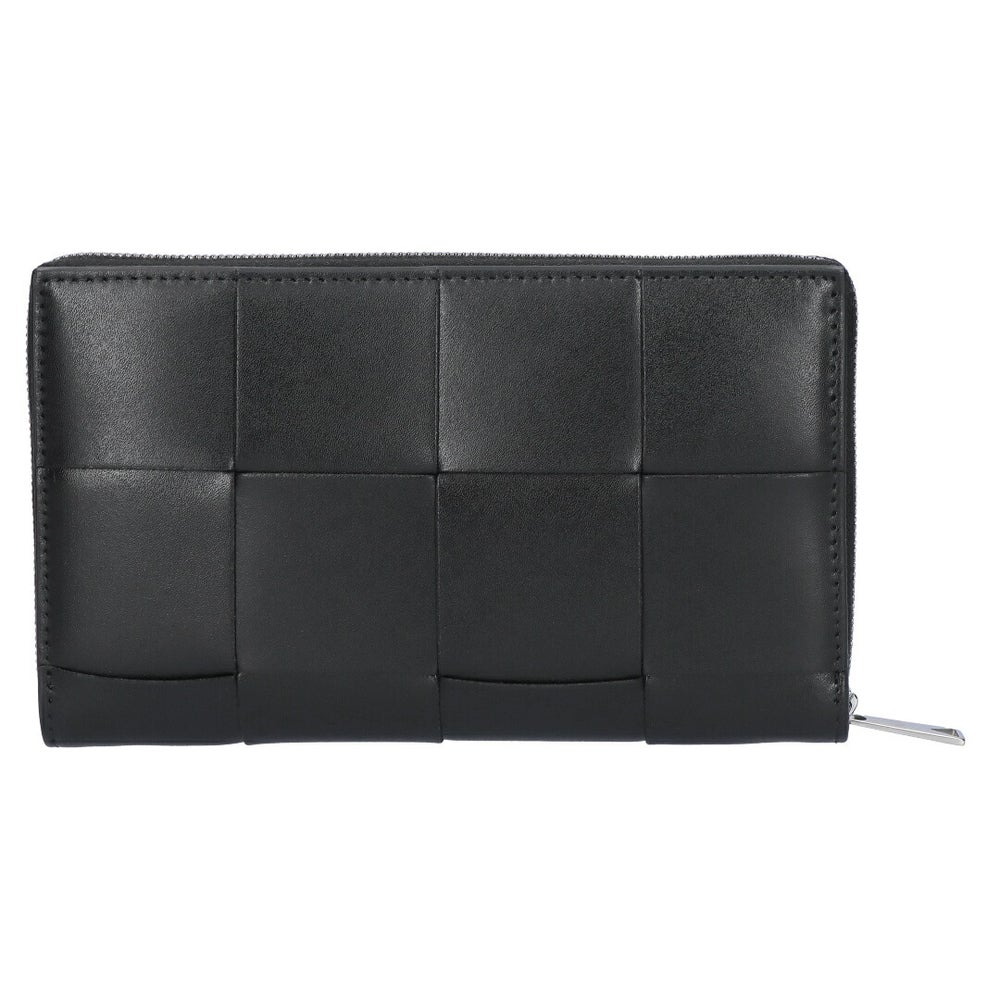 ボッテガヴェネタ BOTTEGA VENETA 長財布 イントレチャート カセット 814649 VBWD2 8803 BLACK-SILVER 【お取り寄せ】