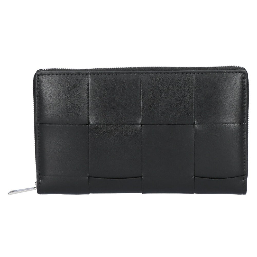 ボッテガヴェネタ BOTTEGA VENETA 長財布 イントレチャート カセット 814649 VBWD2 8803 BLACK-SILVER 【お取り寄せ】