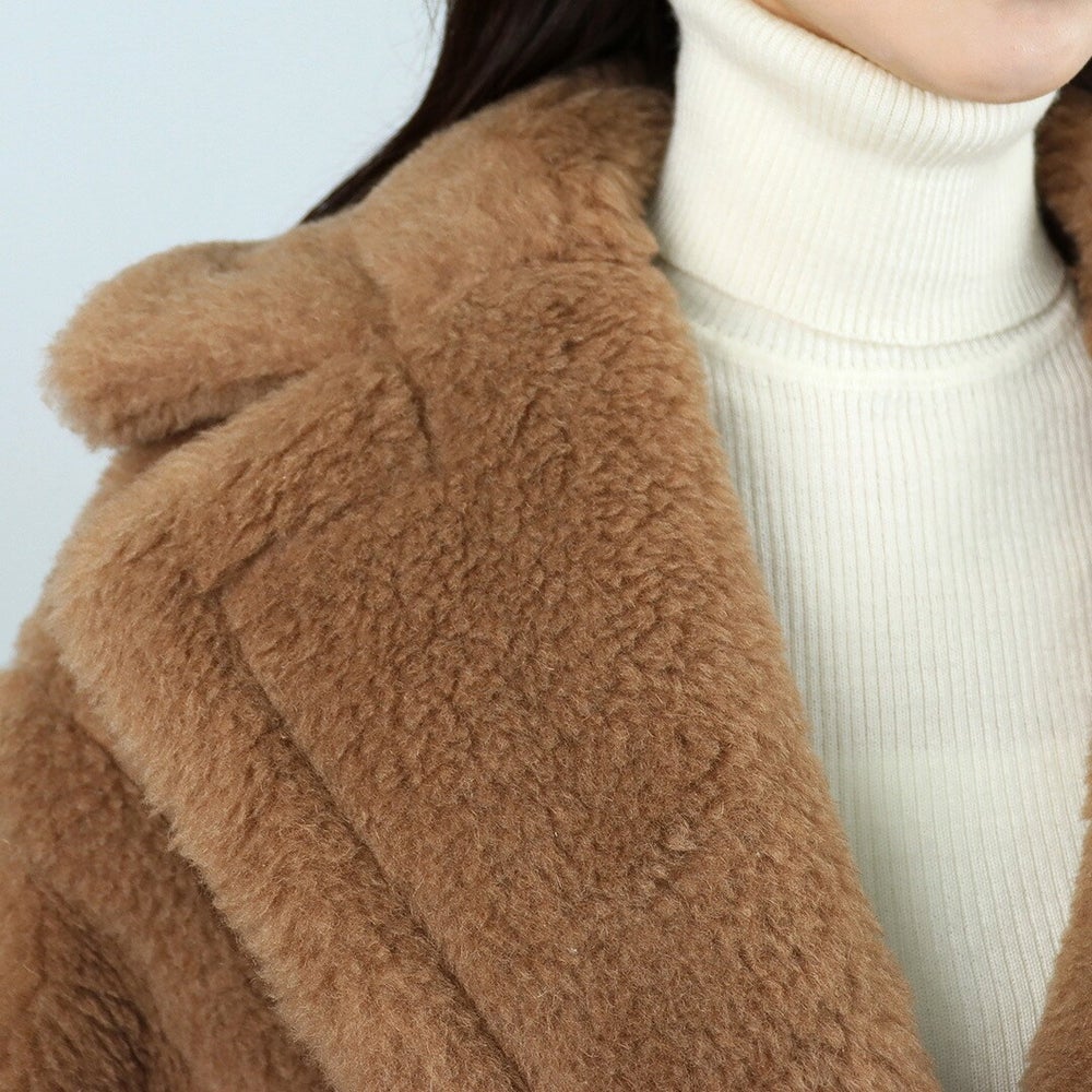 マックスマーラ MAXMARA レディースアウター テディベアアイコンコート ロングコート オーバーサイズ ダブルブレスト もこもこ ふわふわ TEDDY テディ 1016082600 001 CAMMELLO