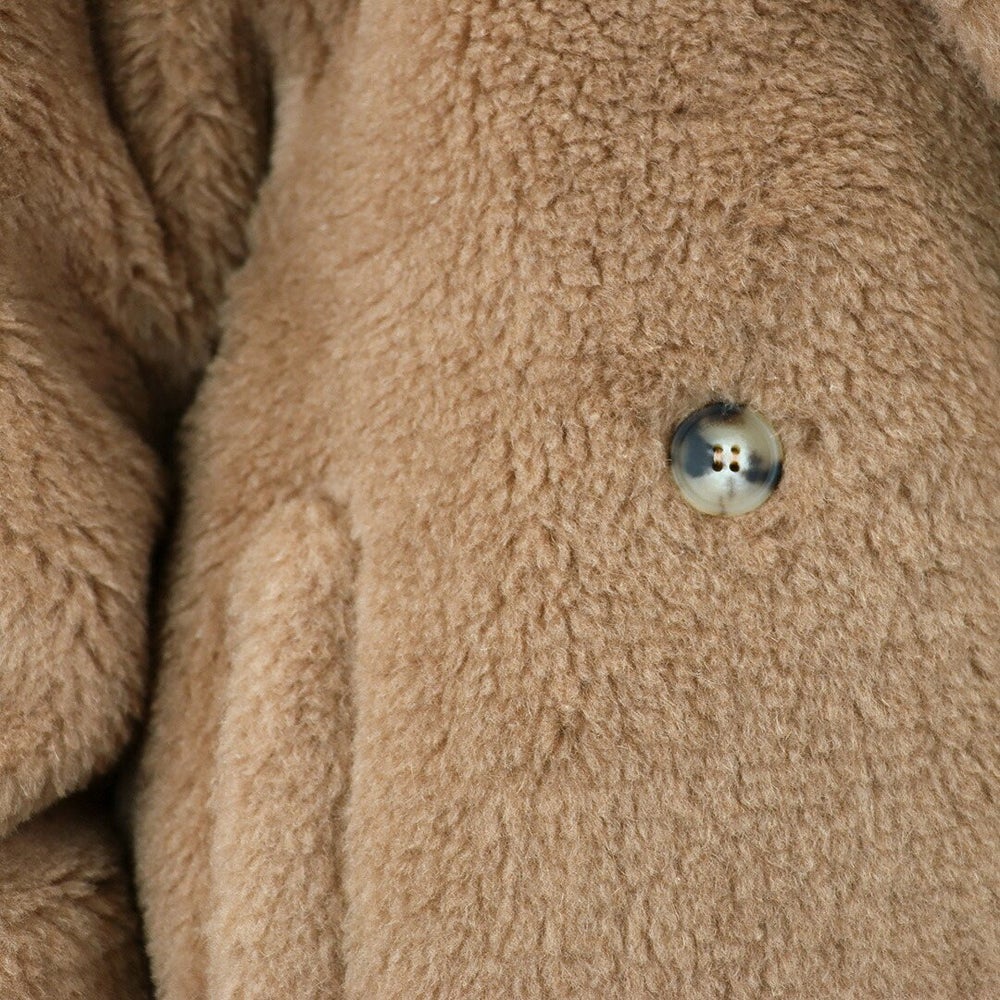 マックスマーラ MAXMARA レディースアウター テディベアアイコンコート ロングコート オーバーサイズ ダブルブレスト もこもこ ふわふわ TEDDY テディ 1016082600 001 CAMMELLO