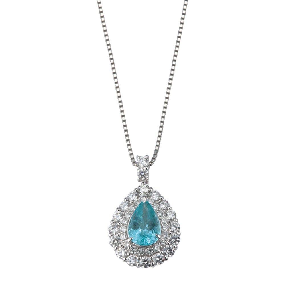 パライバトルマリン ネックレスダイヤモンド プラチナ 天然石 ジュエリー 予約会対象品】 ジュエリー JEWELRY デザインネックレス プラチナ