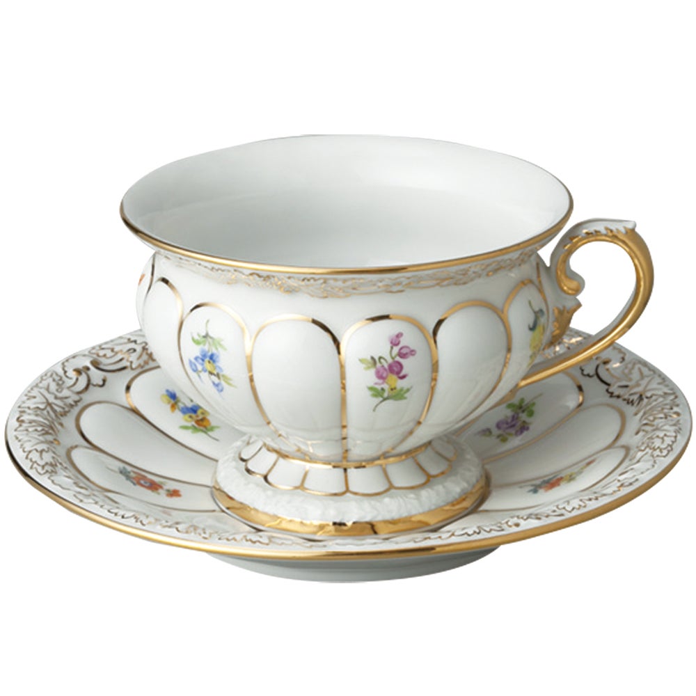 予約会対象品】 マイセン MEISSEN 洋食器 金彩(宮廷の)小花 ホワイト