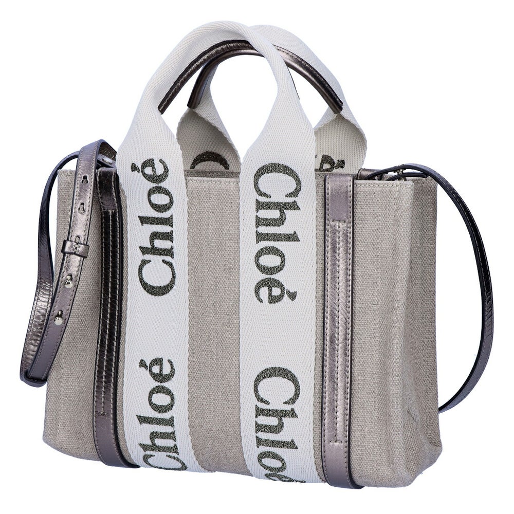 クロエ CHLOE 2WAYバッグ WOODY SMALL ウッディ スモール CHC25SS397 O81 074 SHINY GREY