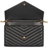 サンローランパリ SAINT LAURENT PARIS 財布 長財布 チェーンウォレット ショルダーバッグ カサンドラ 377828-AAA44-1000 BLACK ラムスキン