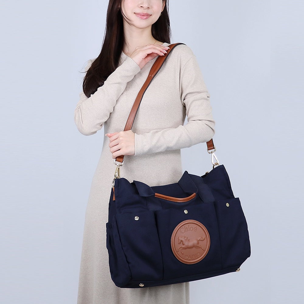 クロエ CHLOE バッグ トートバッグ ショルダーバッグ マザーズバッグ 2WAYバッグ キッズ kids C21387 859 NAVY ホースメダル